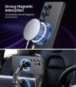 Magnetic for Samsung Galaxy S25 Ultra Case [Compatible with MagSafe][Built-in Camera Lens Protector] Slim Soft Silicone Bumper Shockproof Metallic Luster Phone Shell (Black) - Image 4