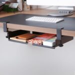 Clamp on Under Desk Shelf Drawer Storage of Workspace Organizers Desktop Storage Table Extender Standing Desk Accessories for Office Home - Image 3