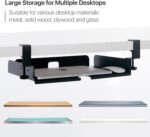 Clamp on Under Desk Shelf Drawer Storage of Workspace Organizers Desktop Storage Table Extender Standing Desk Accessories for Office Home - Image 4