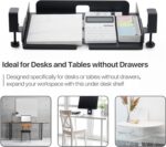 Clamp on Under Desk Shelf Drawer Storage of Workspace Organizers Desktop Storage Table Extender Standing Desk Accessories for Office Home - Image 5