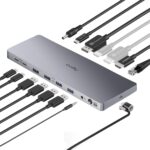 Cudy USB 3.2 Gen 2 Dual 4K 60Hz Display Docking Station, Up to 2 Monitor Display, 10Gbps USB C, 2 HDMI & Display Ports, 1000Mbps RJ45 Port, 100 Watts PD, 150 Watts PSU, DisplayLink, CS700 - Image 3