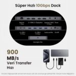 Cudy USB 3.2 Gen 2 Dual 4K 60Hz Display Docking Station, Up to 2 Monitor Display, 10Gbps USB C, 2 HDMI & Display Ports, 1000Mbps RJ45 Port, 100 Watts PD, 150 Watts PSU, DisplayLink, CS700 - Image 4