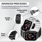 Compatible With Apple Watch Band and Case Iwatch Ultra 10 9 8 7 6 5 4 3 2 1 SE 49mm 45mm 46mm 44mm 42mm 41mm 40mm 38mm Series,Men Women Classic Classy Stainless Steel Metal Business - Image 4