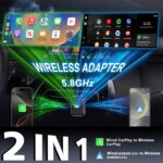 Wireless CarPlay Adapter, 2-in-1 Wireless CarPlay & Android Auto, Converts Wired to Wireless, Plug & Play for iPhone & Android, Bluetooth 5.4 & Wi-Fi 6, Compatible with 2016+ Cars - Image 3