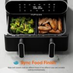 11-QT Large Air Fryer - 8 in 1 XL Airfryer with Basket Divider, For Air Fry, Roast, Broil, Bake, Reheat, Dehydrate, Keep Warm, and French Fries, Dishwasher Safe, Black - Image 4