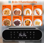 11-QT Large Air Fryer - 8 in 1 XL Airfryer with Basket Divider, For Air Fry, Roast, Broil, Bake, Reheat, Dehydrate, Keep Warm, and French Fries, Dishwasher Safe, Black - Image 5