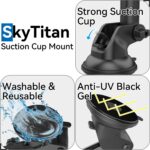 SkyTian for Garmin GPS Car Mount Replacement Sticky Suction Cup 17mm Ball Mount Long Arm Windshield Holder fit Garmin Nuvi Drive Dezl RV GPS, Black - Image 7