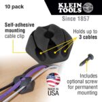 Klein Tools 80053 Cable Management Kit with Self-Adhesive Cable Clips and 3-Foot Long Cable Management Sleeves, 22-Piece - Image 4
