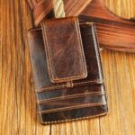 Le'aokuu Rfid Blocking Mens Cowhide Money Clip Credit Card Case Handy Slim Wallet Magnet (A Rfid Coffee) - Image 3