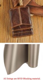 Le'aokuu Rfid Blocking Mens Cowhide Money Clip Credit Card Case Handy Slim Wallet Magnet (A Rfid Coffee) - Image 4