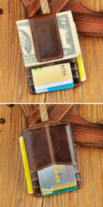 Le'aokuu Rfid Blocking Mens Cowhide Money Clip Credit Card Case Handy Slim Wallet Magnet (A Rfid Coffee) - Image 8