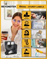 18444 Vinyl Label Tape Work with DYMO Rhino 4200 5200 Label Maker Replacement for Dymo 18444 Rhino Industrial Permanent Vinyl Industrial White 1/2"x18' Work with DYMO Rhino 5000 6000,5Packs - Image 4