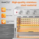 Geek Chef Air Fryer Oven 26 QT, Big Air Fryer, Toast Oven with Bake, Roast, Pizza, Easy to Use & Clean, 6 Slice Toast, Stainless Steel - Image 8