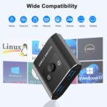 USB 3.0 Switch Selector - Bi-Directional 1 in 2 Out/ 2 in 1 Out, Share USB Devices Between 2 Computers for Printer, Keyboard, Scanner, Mouse - Compatible with Mac/Win/Linux - Image 3