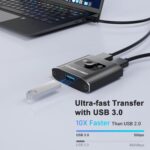 USB 3.0 Switch Selector - Bi-Directional 1 in 2 Out/ 2 in 1 Out, Share USB Devices Between 2 Computers for Printer, Keyboard, Scanner, Mouse - Compatible with Mac/Win/Linux - Image 6
