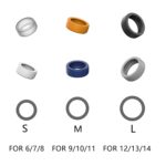 6 Pack Silicone Ring Cover Compatible with Oura Ring Protector, Elastic Ring Cover for Oura Ring Gen 3 for Working Out Women Men(Black+Blue+White+Grey+Orange+Transparent, (L (12/13/14)) - Image 5