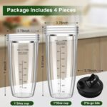 Blender Cups Replacement for Ninja, 24oz & 32oz Ninja Blender Cups with To-Go Lids Compatible with Ninja BN401, BL456, BL480, BL2012, BL2013, BL4501, BN751, BN801, SS101, SS151 (2 Pack) - Image 5