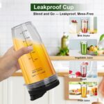 Blender Cups Replacement for Ninja, 24oz & 32oz Ninja Blender Cups with To-Go Lids Compatible with Ninja BN401, BL456, BL480, BL2012, BL2013, BL4501, BN751, BN801, SS101, SS151 (2 Pack) - Image 7