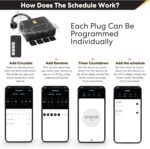 Smart Heavy Duty Outdoor Power Strip WiFi Plug Water-Resistant Socket, Electrical Power Extension Cord, Outlet Switch and Timer Works Remotely with Alexa, G Assistant (4 Sockets) Black - Image 7