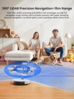 Lefant LiDAR Robot Vacuum and Mop, 45-Day Self-Emptying, 190° PSD Obstacle Avoidance, Customized Cleaning, Multi-Floor Mapping, 5500Pa Strong Suction, 140 Min Runtime, 2.4&5G WiFi, M2 Pro - Image 4