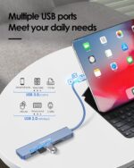 LENTION USB C Hub with 100W Charging, 4K HDMI, Dual Card Reader, USB 3.0 & 2.0 Compatible 2023-2016 MacBook Pro, New Mac Air/Surface, Chromebook, More, Stable Driver Adapter (CB-CE18,Blue) - Image 5
