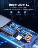 LENTION USB C Hub with 100W Charging, 4K HDMI, Dual Card Reader, USB 3.0 & 2.0 Compatible 2023-2016 MacBook Pro, New Mac Air/Surface, Chromebook, More, Stable Driver Adapter (CB-CE18,Blue) - Image 7