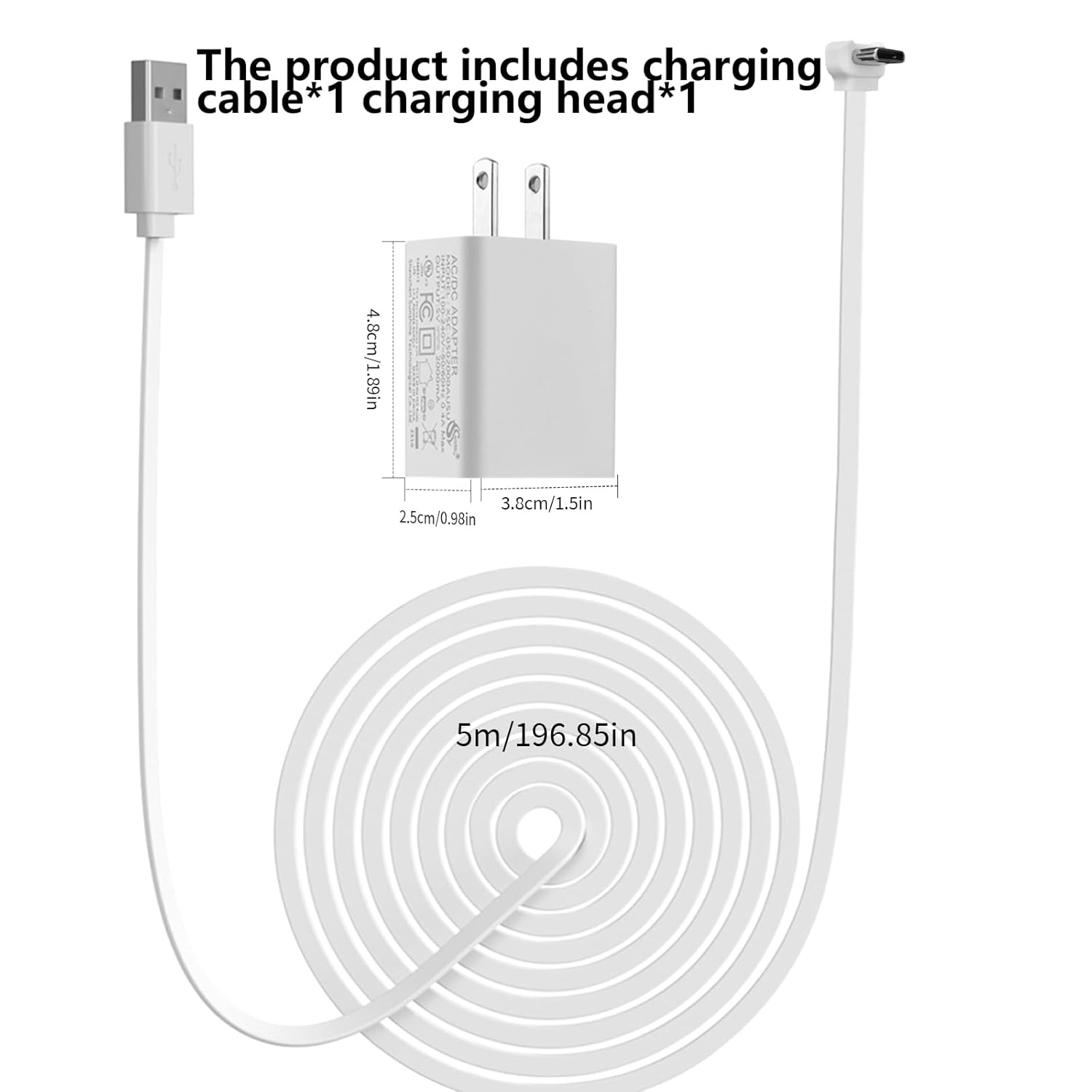 Bent Type-C Charging Cable for Ring Battery Doorbell(2024 Release) 16.4-Foot doorbell Charging Cable Sustainable Power Supply - Image 7