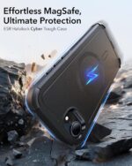 ESR for iPhone 16e Case, 23 ft Military-Grade Drop Protection, Heavy Duty Magnetic Phone Case, Compatible with MagSafe Accessories, Cyber Series, Black - Image 3