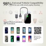 Wireless Carplay Adapter for iPhone, Mini Wireless Car Play Adapter, Includes USB-A to USB-C Dongle, Converts Wired to Wireless, Plug & Play Carplay Dongle for iPhone iOS 10 and Above - Image 6