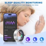 Smart Ring-Size First Before You Buy, No APP Subscription,7-10 Days of Use,Sleep & Activity Real-Time Monitor, Stress/Heart Rate/SPO₂ Tracker, Compatible with iOS and Android (Silver, 8) - Image 6