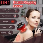 5-in-1 Electric Cupping Therapy Set, Smart Cupping Therapy Massager, 12 Levels of Suction Strength and Temperature Control，for Targeted Pain Relief, Portable Electric Cupping Device - Image 3