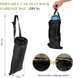 2 PCS Car Trash Bag, Large Capacity Washable Oxford Back Seat Hanging Bag with Elastic Opening, Auto Headrest Waterproof Trash Garbage Can for Outdoor Traveling Home Use - Image 3