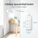 Smart Power Strip Outlet Extender, Multi Plug Outlet Splitter 8AC Outlet, Multi Plug Outlets for Cruise Home Office Dorm Room Essentials, Compatible with Alexa Google Home, 1875W - Image 3