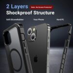 for iPhone 13 case, with [Compatible with MagSafe][Military Grade Drop Protection][Heavy Duty Protection][Non-Slip][Shockproof] with 2-Layer Durable Bumper Phone Case 6.1''-Black - Image 3