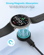 MoKo Magnetic Charger Compatible with Amazfit Active 2/Bip 6, Portable Charger Dock with 3.3ft/1m Separate USB Charging Cable, Black - Image 4