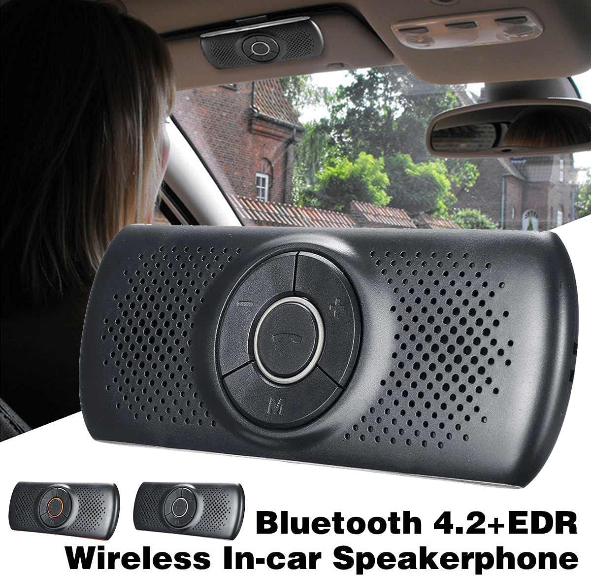 Wireless Bluetooth Car Kit, Handsfree Speakerphone Multipoint Sun Visor Speaker, Support Siri Google Assistant TF Card, Car Speaker for Safe Driving - Image 3
