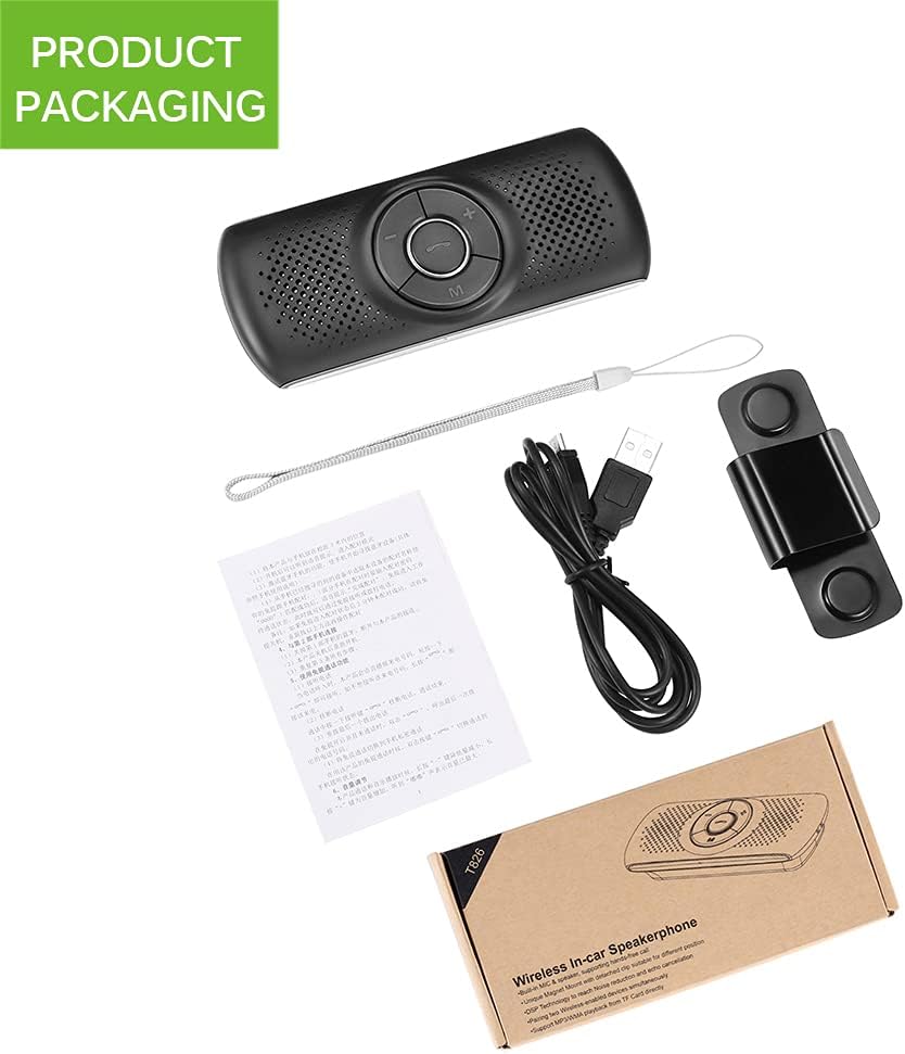 Wireless Bluetooth Car Kit, Handsfree Speakerphone Multipoint Sun Visor Speaker, Support Siri Google Assistant TF Card, Car Speaker for Safe Driving - Image 9
