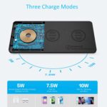 Wireless Charging Pad, ZealSound Ultra-Slim Triple Charger Station for Multiple 3 Devices & New Airpods Ultra Slim PU Leather Wireless Charging Mat W/AC Adapter for Smartphone Phone (Black) - Image 3