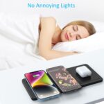 Wireless Charging Pad, ZealSound Ultra-Slim Triple Charger Station for Multiple 3 Devices & New Airpods Ultra Slim PU Leather Wireless Charging Mat W/AC Adapter for Smartphone Phone (Black) - Image 6