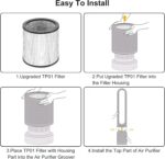 CERO Upgraded TP01 Replacement Filter Compatible Dyson Tower Purifier Pure Cool Link TP01, TP02, TP03, AM11, BP01 Models, Compare to Part # 968126-03 Black - Image 8