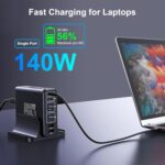 Aftertop 250W USB C Charger, 8-Ports PD3.1 140W Fast Charging Station, Compact Laptop GaN Charger for MacBook, iPad, iPhone 16 15 Pro Max, Galaxy S24/S23 Ultra, Pixel and More - Image 4