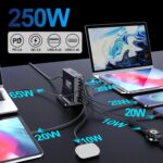 Aftertop 250W USB C Charger, 8-Ports PD3.1 140W Fast Charging Station, Compact Laptop GaN Charger for MacBook, iPad, iPhone 16 15 Pro Max, Galaxy S24/S23 Ultra, Pixel and More - Image 9