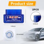 2PCS ELM327 OBDⅡ Car Auto Diagnostic Scanner, Professional Automotive Bluetooth Scan Tool and Code Reader, Universal Vehicle Interface Adapter Diagnostic Tool Scanner - Image 3