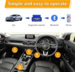 2PCS ELM327 OBDⅡ Car Auto Diagnostic Scanner, Professional Automotive Bluetooth Scan Tool and Code Reader, Universal Vehicle Interface Adapter Diagnostic Tool Scanner - Image 5