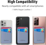 doeboe Leather Phone Card Holder for Back of Phone, Credit Card Case Stick on Cell Phone, Strongly Adhesive Phone Wallet Sleeve, Compatible with iPhone, Samsung, Android and All Smartphones - Image 4