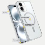 OtterBox iPhone 16 Pro (Only) - Symmetry Series Clear+ Case - Cherry Tomato (Firecracker) - Snaps to MagSafe - Ultra-Sleek - Raised Edges Protect Camera & Screen - Non-Retail Packaging - Image 3
