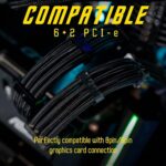 AsiaHorse 18AWG PSU Cable Extension Sleeved Custom Mod GPU PC Audio Video Power Supply Soft Braided Cables with Two Color Comb Kit 24P/8P to 6+2P/ 8P to 4+4P 30CM - Image 6
