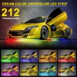 OPP ULITE Car Underglow Light Strip Dream Chasing Color, Upgraded Silicone Material, 212 Modes, 360pcs Led, APP Control Underbody Lights, 90x120x90, 6PC Pack - Image 4