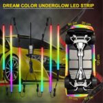 OPP ULITE Car Underglow Light Strip Dream Chasing Color, Upgraded Silicone Material, 212 Modes, 360pcs Led, APP Control Underbody Lights, 90x120x90, 6PC Pack - Image 6