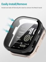 2pack Case for Amazfit Bip 6,NOUKAJU Protective Cover Smart Watch,Built-in 9H Tempered Glass Film, Hard PC,Easy to Install,Screen Protector for Amazfit Bip 6(Black+Black) - Image 6